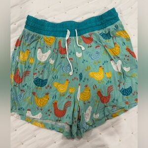 Little Sleepies Women's Pajama Shorts Cozy Coop chicken size small